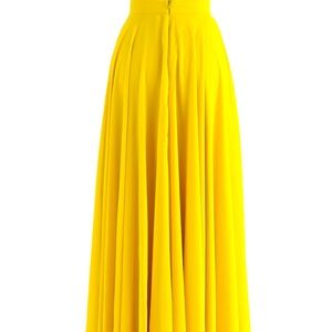 TIMELESS FAVORITE CHIFFON MAXI SKIRT IN MUSTARD